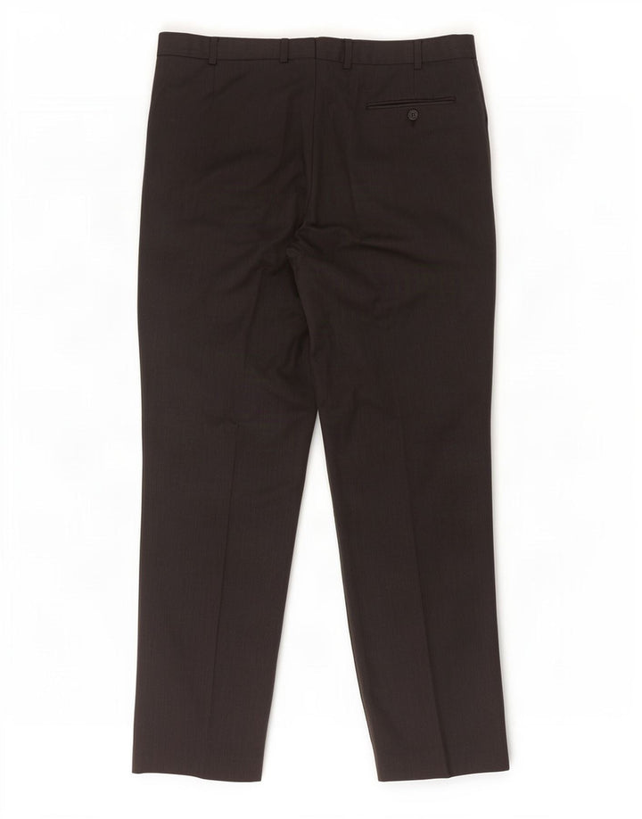 Pantaloni da abito dritti da uomo Marks & Spencer W38 L33 lana grigia