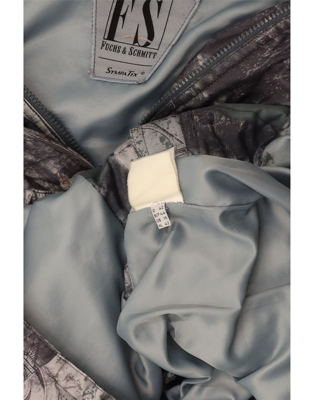 Giacca antipioggia ampia da donna FUCHS & SCHMITT UK 16 grande patchwork grigio