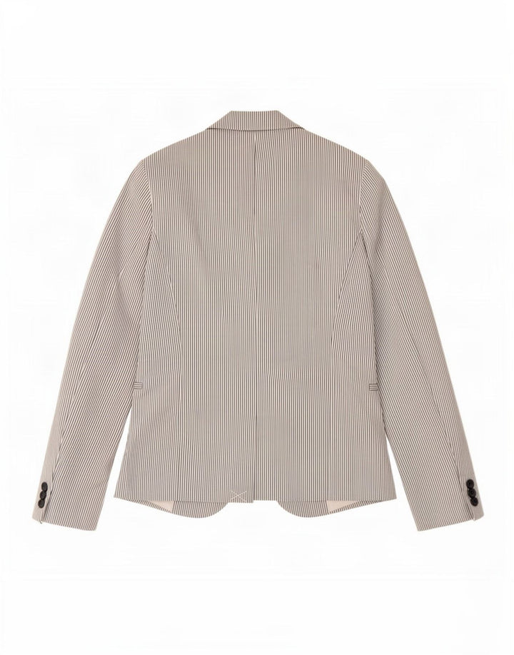 Giacca blazer a 1 bottone da donna Zara EU 38 piccolo cotone a righe blu