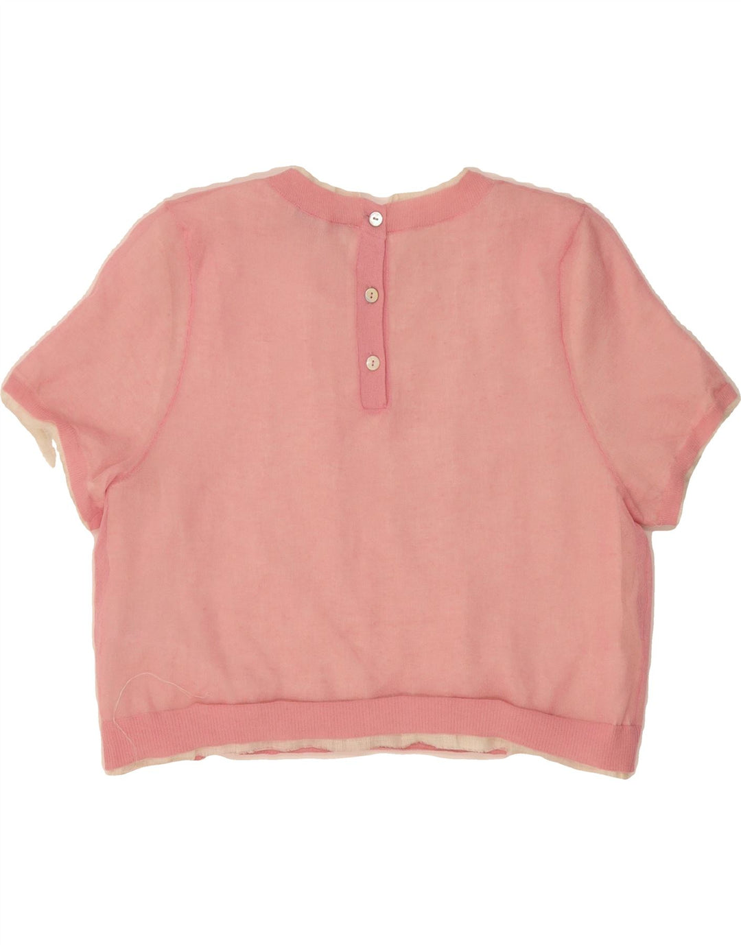ZARA Womens Crop Blouse Top UK 16 Large Pink Linen Vintage Zara and Second-Hand Zara from Messina Hembry 