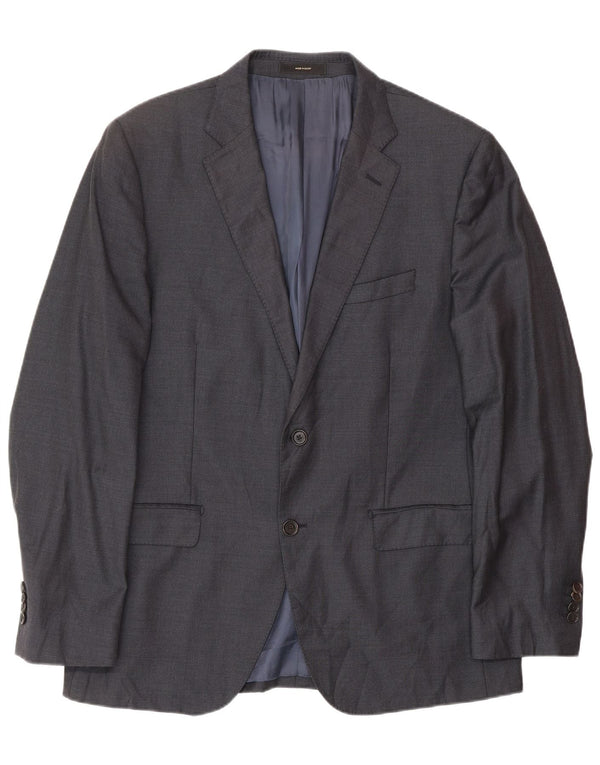 MASSIMO DUTTI Giacca blazer da uomo a 2 bottoni EU 52 Large in lana blu navy