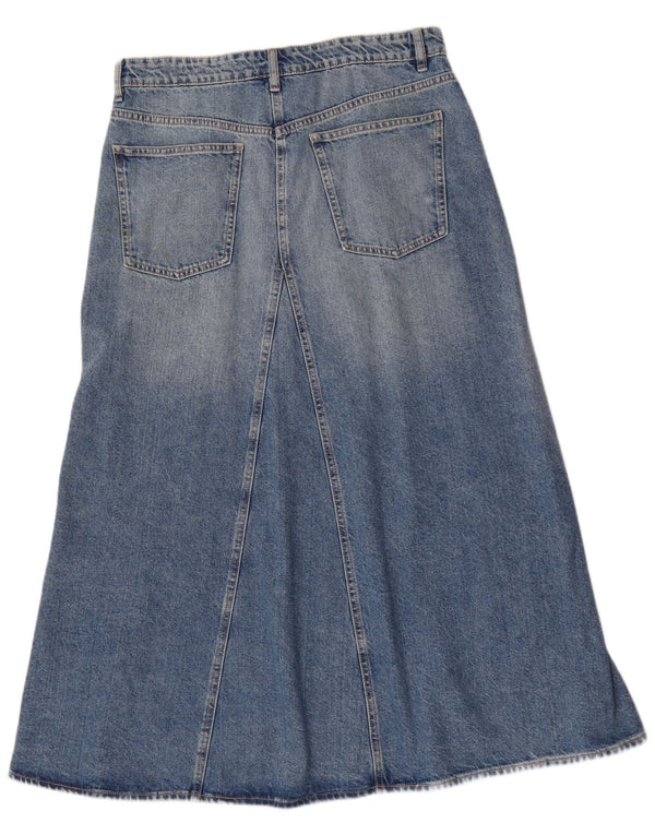 Gonna di jeans a vita alta da donna Zara XL W32 cotone blu