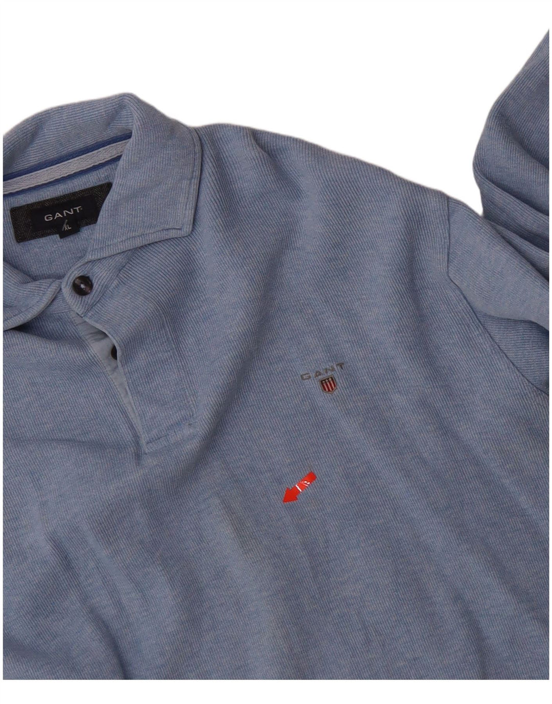 GANT Mens Polo Neck Sweatshirt Jumper XL Blue Cotton