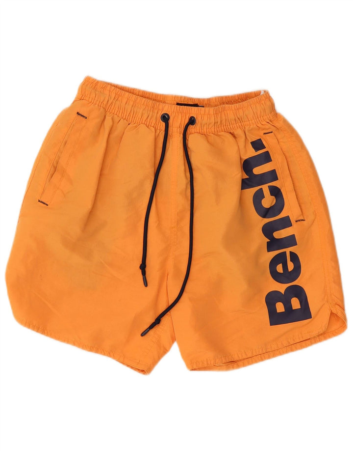 Pantaloncini da bagno grafici da uomo Bench piccoli in poliestere arancione