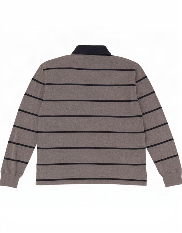 Polo da rugby da uomo a maniche lunghe Gant XL in cotone a righe grigie