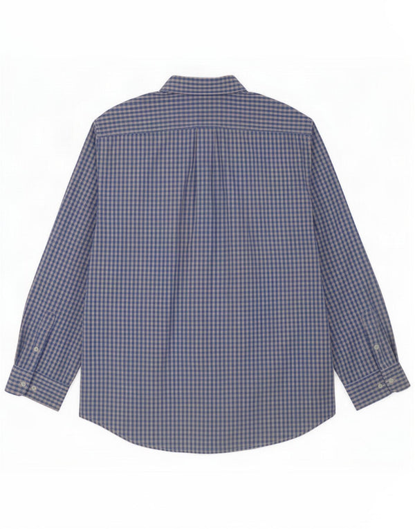 Camicia da uomo Benetton in cotone a quadri blu medio