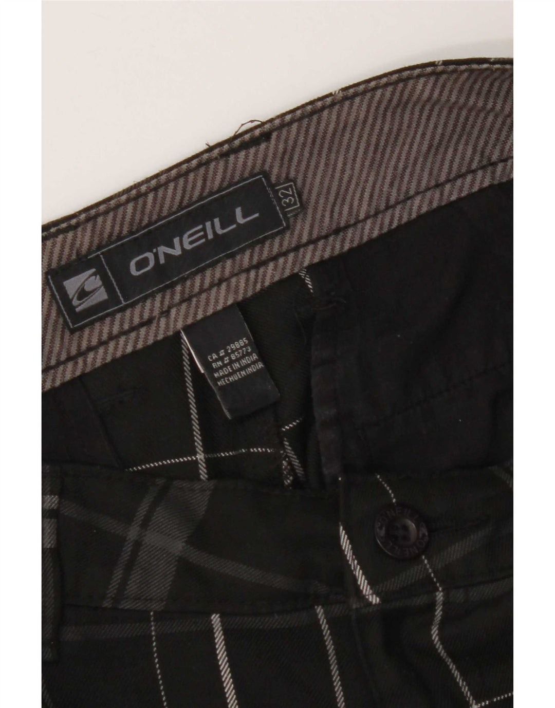 Pantaloncini chino da donna O'Neill W32 poliestere medio nero a quadri