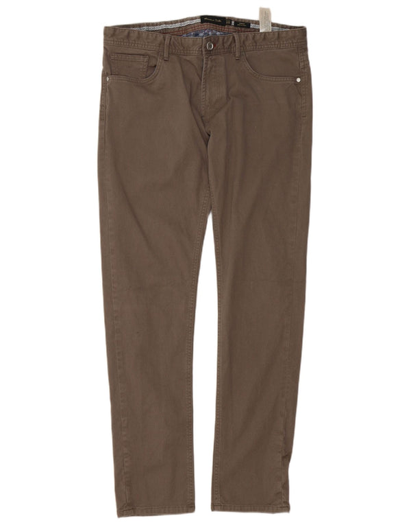 Pantaloni casual slim fit da uomo Massimo Dutti EU 42 Large W32 L32 Cotone grigio