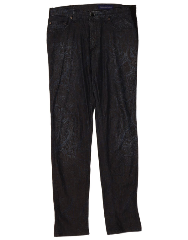 Pantaloni Casual Slim Donna Trussardi W30 L31 Blu Navy Paisley