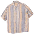 GREEN LEAVES Camicia a maniche corte da uomo Large in viscosa geometrica blu