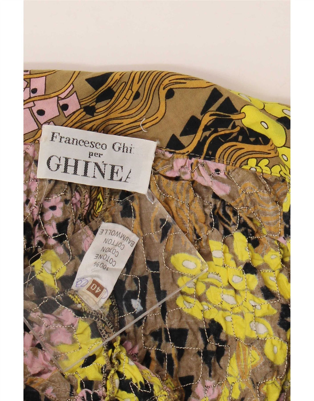 Camicetta corta da donna vintage con stampa floreale EU 40 media multicolore