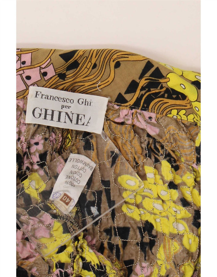 Camicetta corta da donna vintage con stampa floreale EU 40 media multicolore