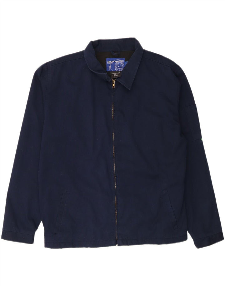 VINTAGE Mens Bomber Jacket UK 42 XL Navy Blue Polyester Vintage Vintage and Second-Hand Vintage from Messina Hembry 