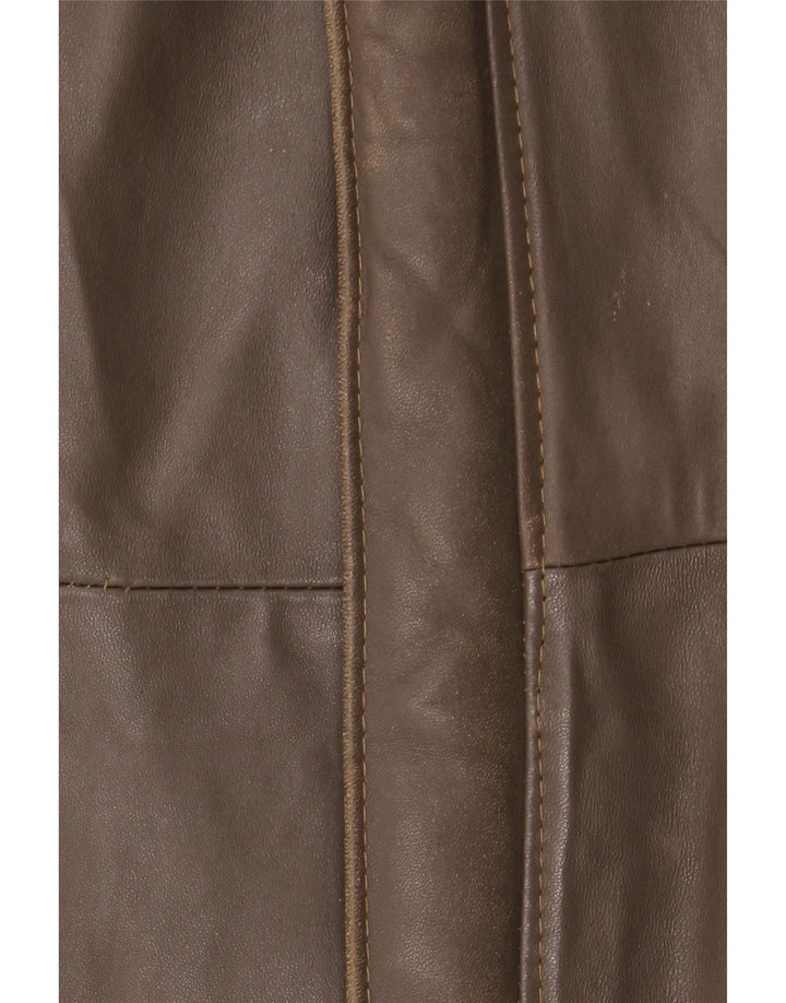 Giacca in pelle militare vintage da uomo IT 52 XL Marrone