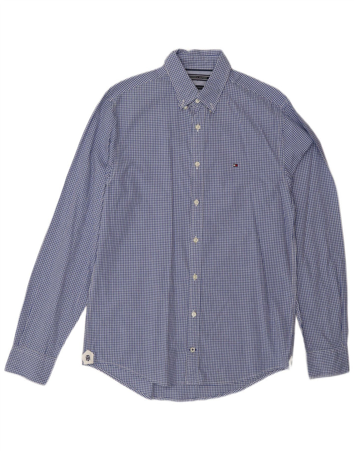 Camicia da uomo Tommy Hilfiger New York Fit Camicia in cotone a quadretti blu medio