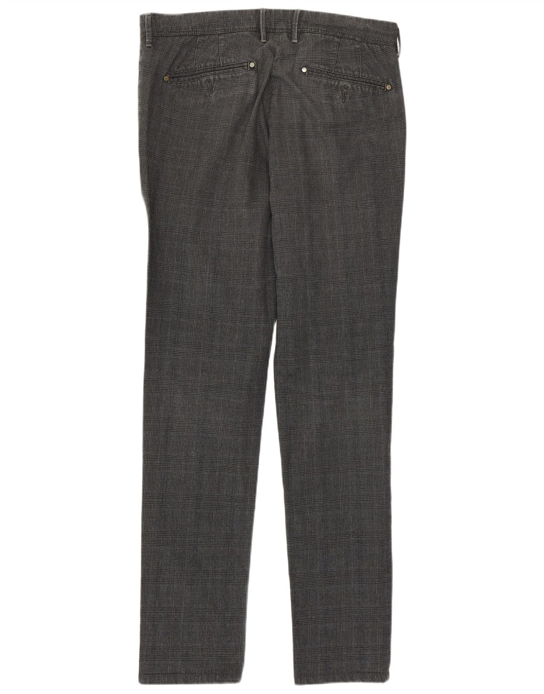 Pantaloni chino slim da uomo Rifle W30 L32 cotone pied de poule grigio
