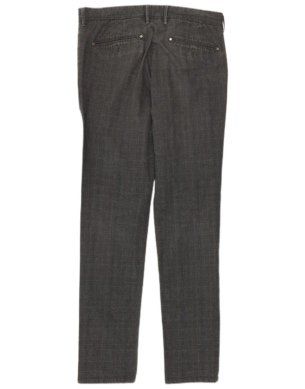 Pantaloni chino slim da uomo Rifle W30 L32 cotone pied de poule grigio