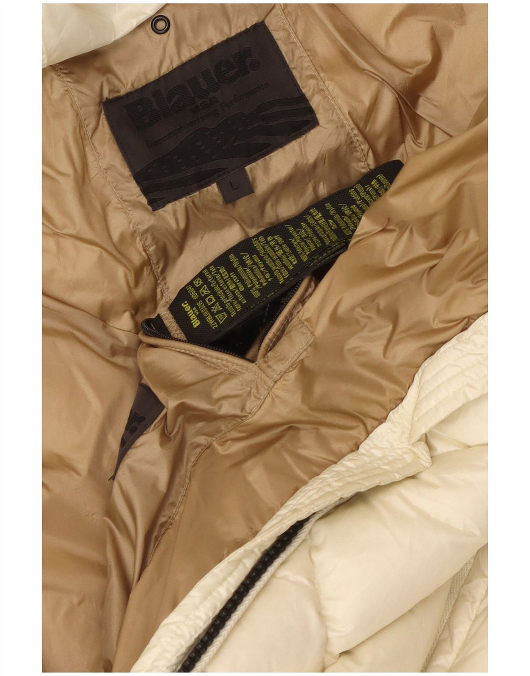 Cappotto imbottito con cappuccio da donna Blauer UK 16 Large bianco in poliammide