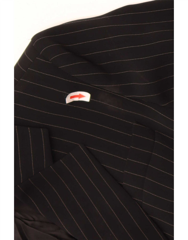 Giacca blazer da donna a 1 bottone Emporio Armani UK 8 piccolo gessato nero