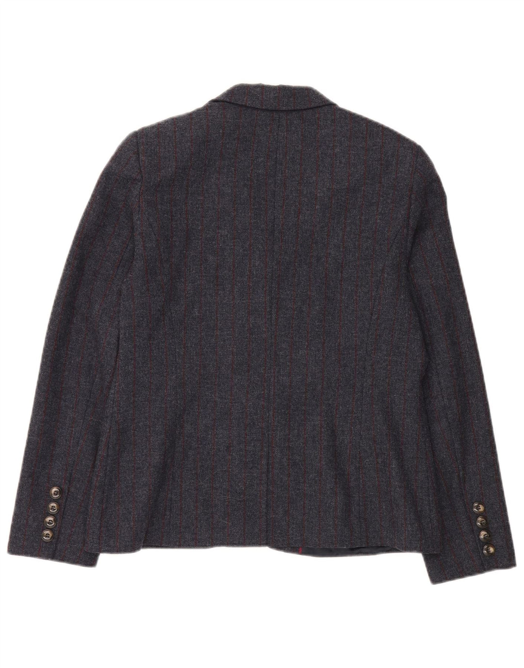 Crew Clothing Giacca blazer da donna a 2 bottoni UK 14 Lana gessata grande grigia