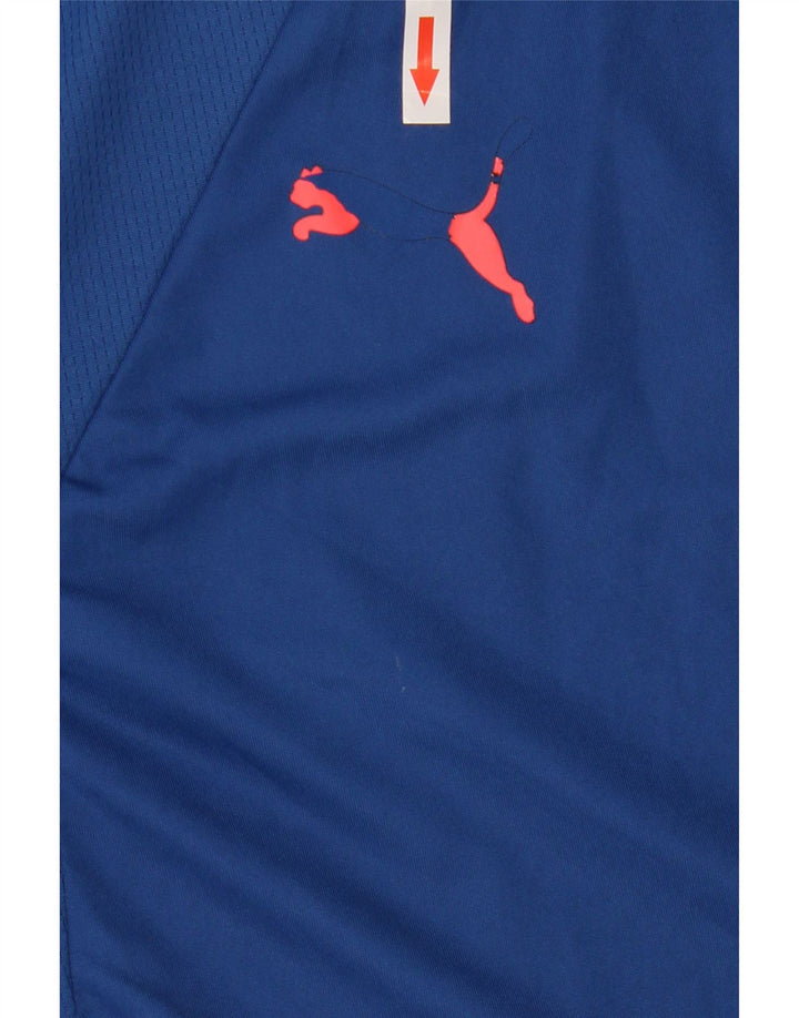 T-shirt da uomo PUMA Top Large in poliestere color block blu
