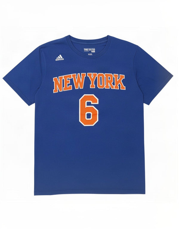 Maglietta grafica Adidas da uomo New York blu medio