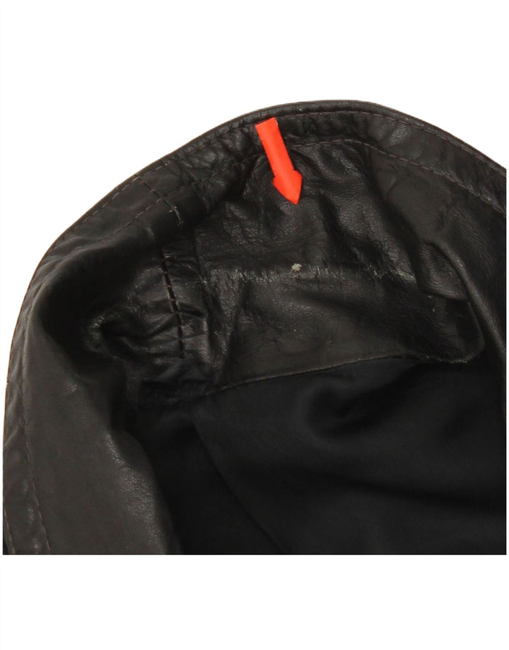 Giacca in pelle vintage da donna UK 18 XL in pelle nera