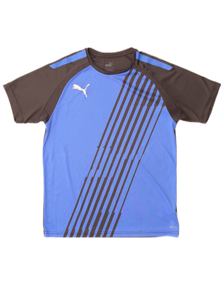 Maglietta Puma da ragazzo, 13-14 anni, in poliestere color block blu