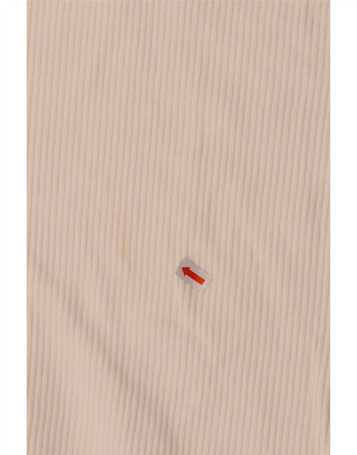 Polo da uomo Zara in cotone a righe bianche medie