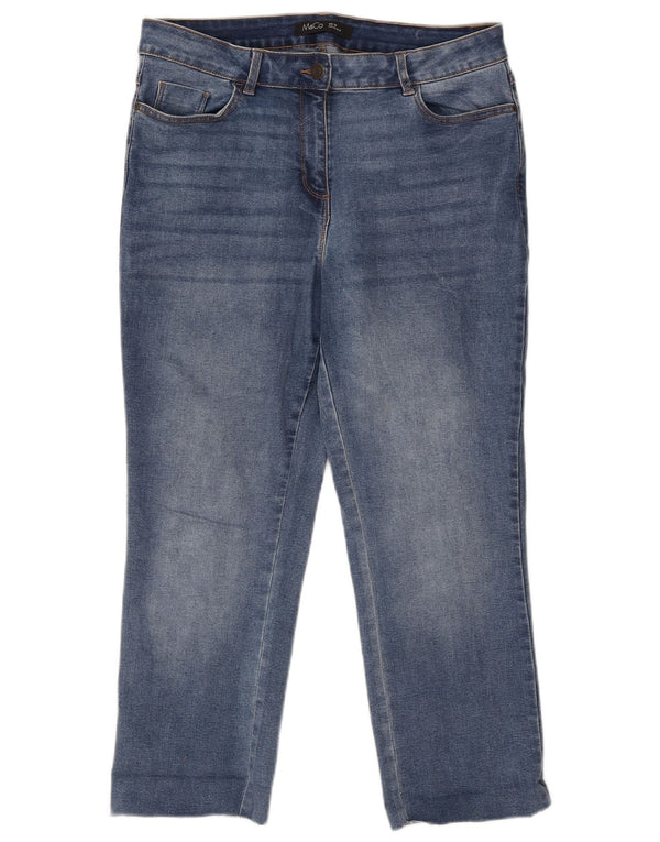 Jeans corti da donna M&Co UK 14 Large W34 L25 Cotone blu