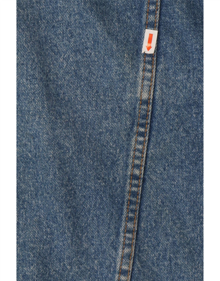 Giacca di jeans oversize da donna vintage UK 14 cotone blu medio