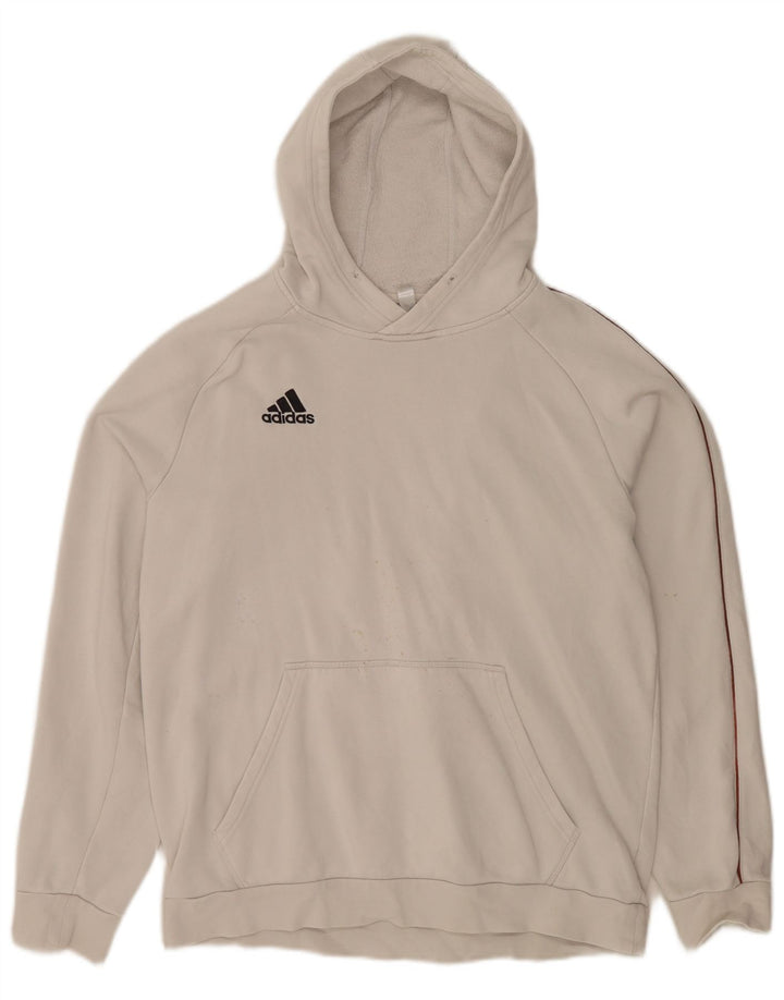 Felpa con cappuccio da uomo Adidas Large in cotone bianco