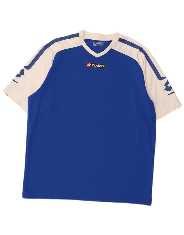 T-shirt grafica da uomo Lotto Top 2XL Blu Colourblock Sports