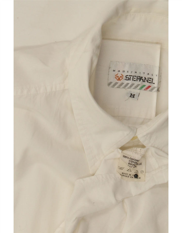 Camicia a maniche corte da uomo Stefanel in cotone bianco sporco medio