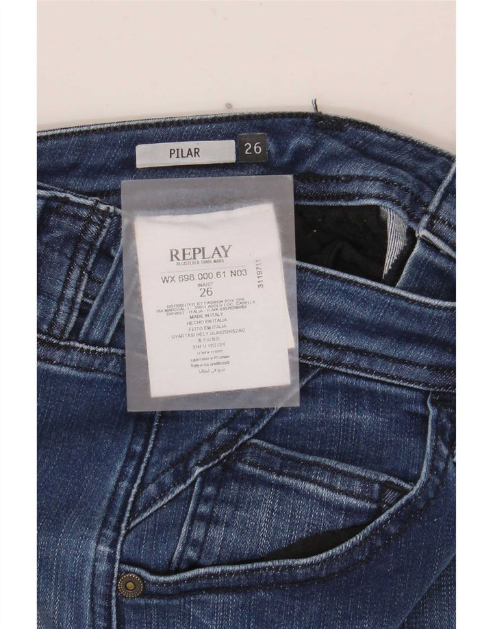 Replay Jeans Pilar Slim da Donna W26 L28 Cotone Blu