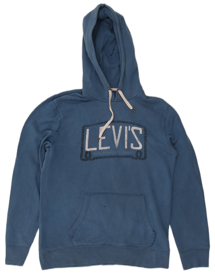 Maglione con cappuccio grafico da uomo Levi's grande in cotone blu