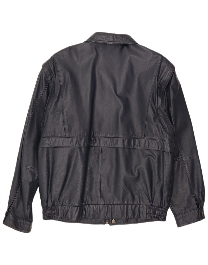 ANGELO LITRICO Giubbotto Donna in Pelle Militare IT 50 XL Pelle Blu Navy
