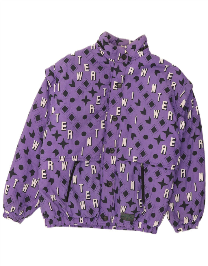 Giubbotto bomber da uomo vintage UK 40 grande viola geometrico