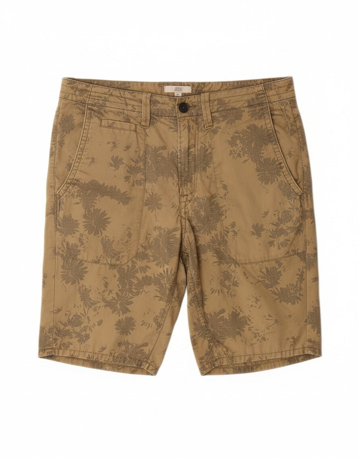 TIMBERLAND Mens Chino Shorts W30 Medium Beige Floral Cotton