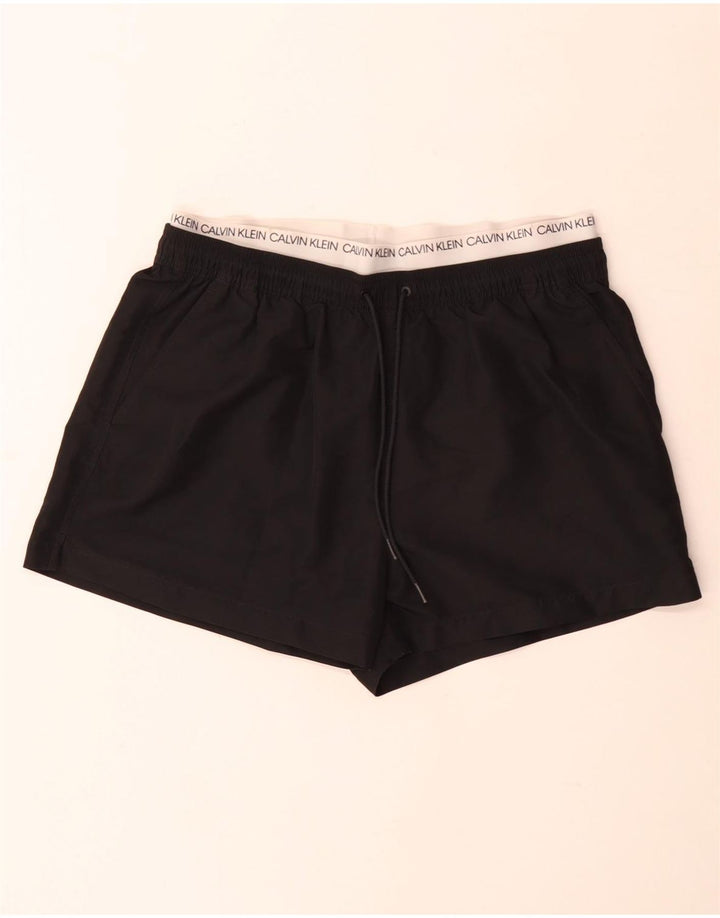 Pantaloncini da bagno grafici da uomo Calvin Klein grandi color nero