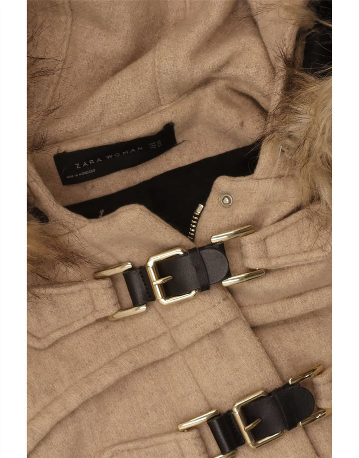 Montgomery oversize con cappuccio da donna Zara UK 6 XS Beige