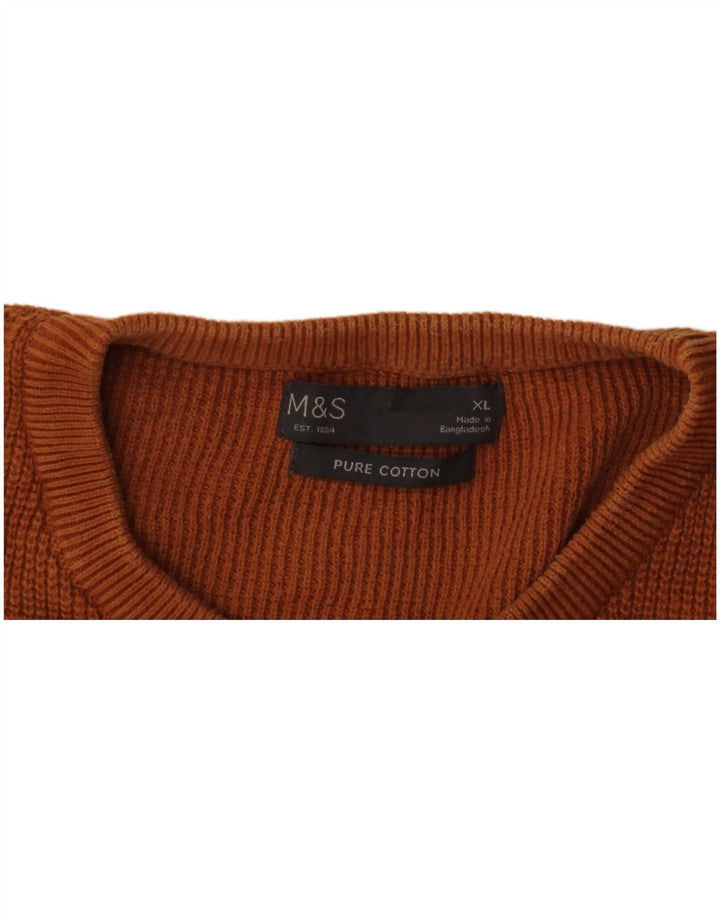 Maglione maglione girocollo da uomo Marks & Spencer XL in cotone marrone