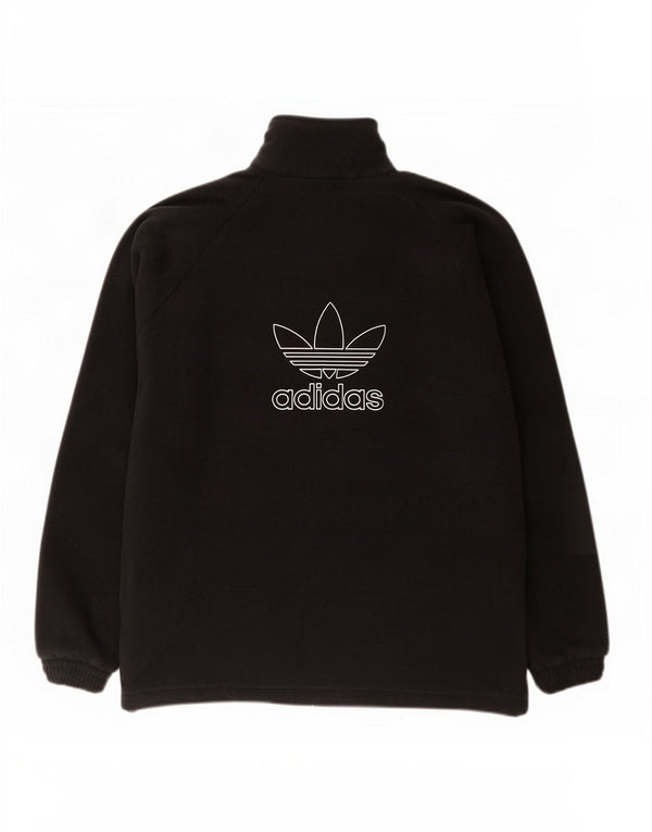 Maglione in pile Adidas da uomo con grafica con zip e collo XL in poliestere nero