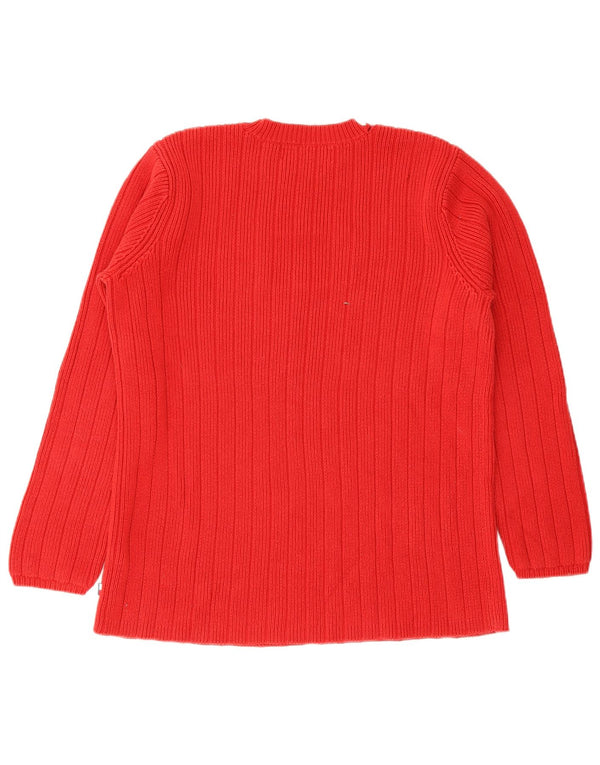 Maglione maglione girocollo con grafica da donna Tommy Hilfiger UK 14 rosso medio