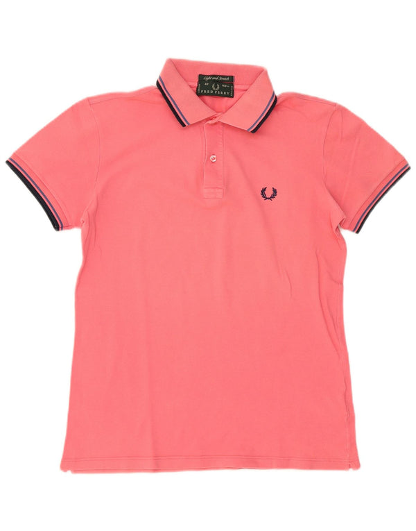 Polo Fred Perry da uomo leggera ed elasticizzata piccola in cotone rosa