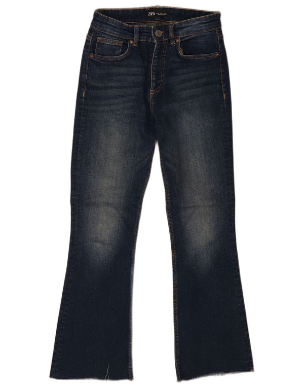 Zara Womens Flared Jeans EU 36 XS W26 L27 Blue Cotton