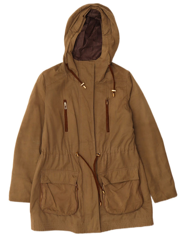 Giacca Parka con cappuccio da donna Zara UK 14 poliestere kaki medio