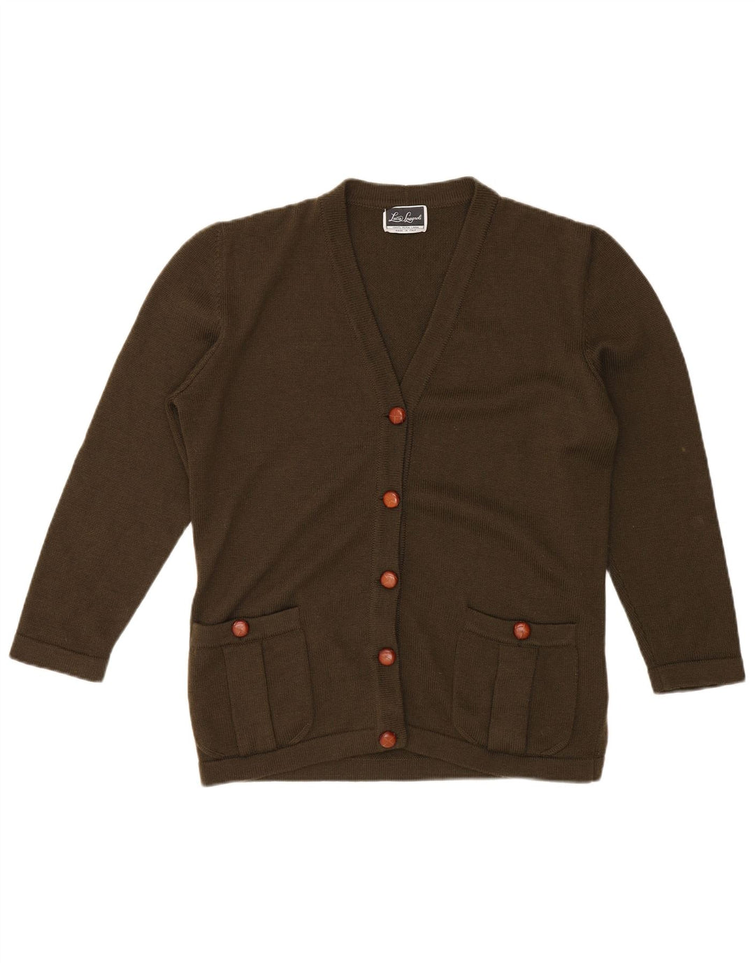 LUISA SPAGNOLI Maglione cardigan da donna UK 18 XL Lana kaki