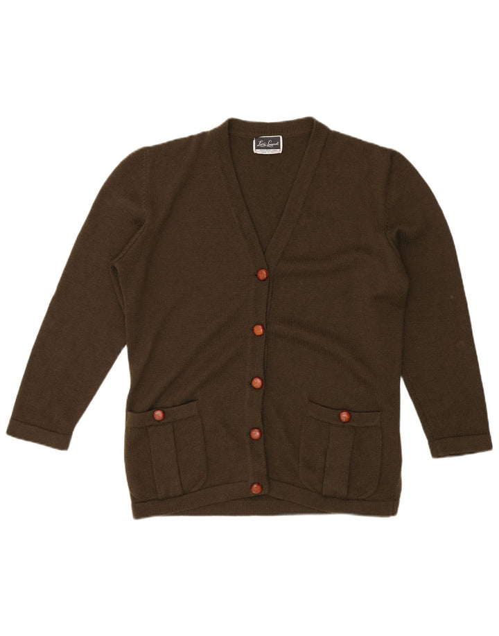 LUISA SPAGNOLI Maglione cardigan da donna UK 18 XL Lana kaki