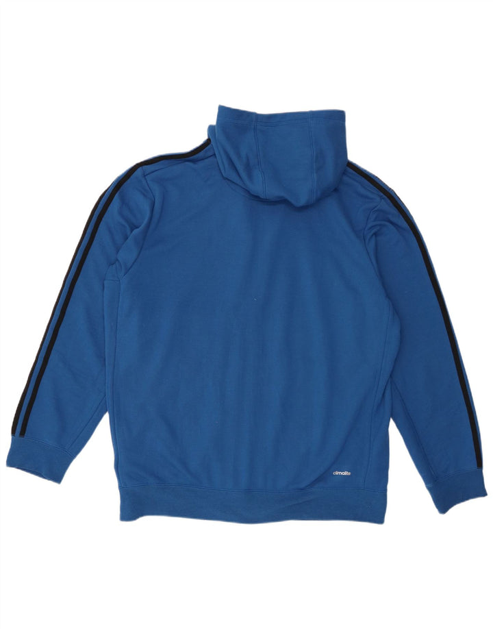 Maglione con cappuccio e zip da uomo Adidas XL blu poliestere